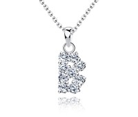 Necklace Silver B Shape SSLPE-B